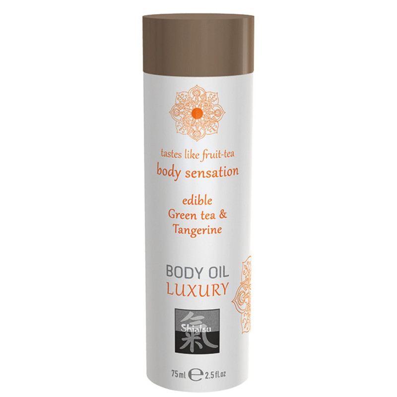 Shiatsu Huile de massage Comestible - THÉ VERT et MANDARINE 75ml